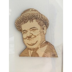 Hand drawn Laurel and Hardy laser cut from plywood and framed