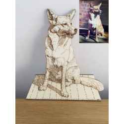 Hand drawn Bespoke item from customer photo laser cut from plywood